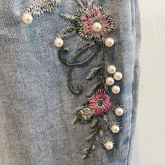FDJ French Dressing embroidered pearl crystal embellished Olivia jeans size 14 - Picture 6 of 15